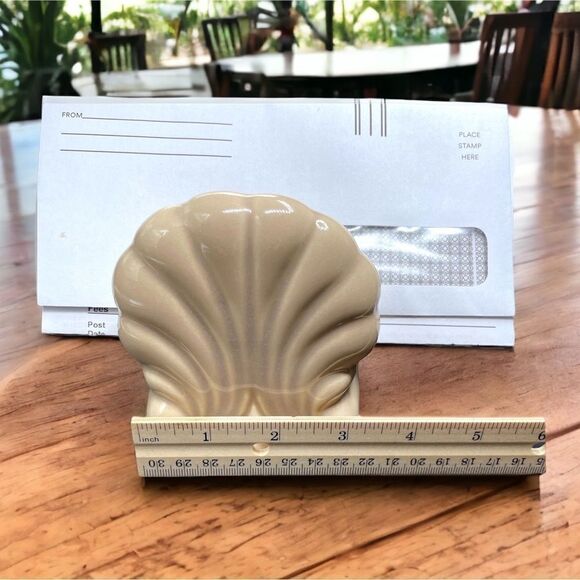Sea Shell l Napkin or Mail holder l Home, Office, Bath l Glazed Ceramic, Glass - Picture 2 of 6